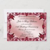 Ruby 40th Wedding Jubileum 4.5x6.25 Uitnodiging (Achterkant)