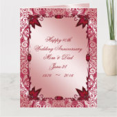 Ruby 40th Wedding Jubileum 8.5x11 Kaart (Voorkant)