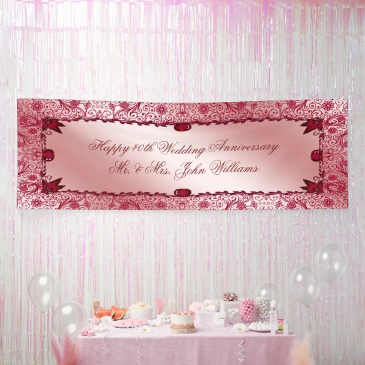 Ruby 40th Wedding Jubileum Banner (Feest)