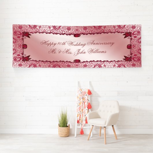 Ruby 40th Wedding Jubileum Banner (Insitu)