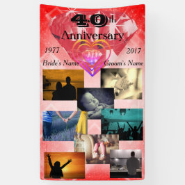 Ruby 40th Wedding Jubileum Gepersonaliseerde foto Spandoek