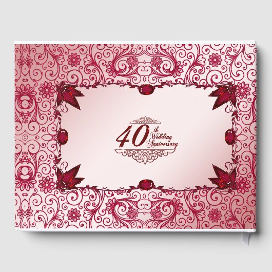 Ruby 40th Wedding Jubileum Guestbook Gastenboek (Achterkant)