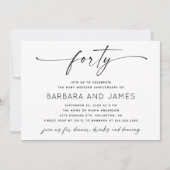 Ruby 40th Wedding Jubileum | minimalistisch modern Kaart (Voorkant)