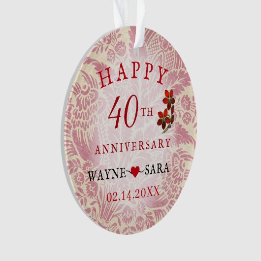 Ruby 40th Wedding Jubileum Ornament (voorkant)