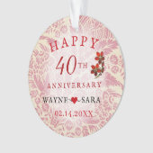 Ruby 40th Wedding Jubileum Ornament (voorkant)