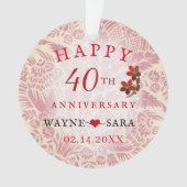 Ruby 40th Wedding Jubileum Ornament (voorkant)