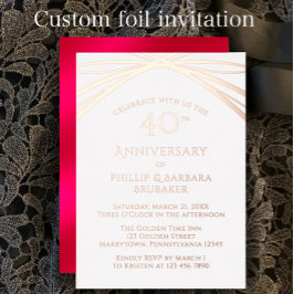 Ruby 40th Wedding Jubileum Party Folie Uitnodiging