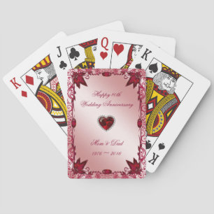 Ruby 40th Wedding Jubileum Pokerkaarten