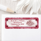 Ruby 40th Wedding Jubileum Return Address Label (Insitu)