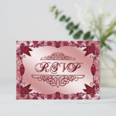 Ruby 40th Wedding Jubileum RSVP-kaart RSVP Kaartje (Staand voorkant)