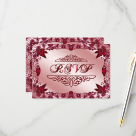 Ruby 40th Wedding Jubileum RSVP-kaart RSVP Kaartje