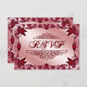 Ruby 40th Wedding Jubileum RSVP-kaart RSVP Kaartje (Voorkant / Achterkant)