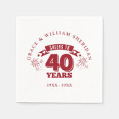 Ruby 40th Wedding Jubileum Servet (Voorkant)