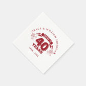 Ruby 40th Wedding Jubileum Servet (Hoek)