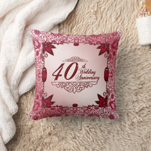 Ruby 40th Wedding Jubileum Sierkussen (Deken)