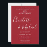 Ruby 40th Wedding Jubileum Signature Script Kaart<br><div class="desc">Kenmerk de namen van de de signaalhandtekening van het chemische manuscript. Pas je aan met je speciale 40-jarige ruby-verjaardagsinformatie in het krijt op een ruby achtergrond. Ontworpen door: Thisnotme©</div>