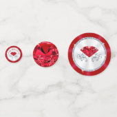 Ruby 40th Wedding Jubileum Tafeldecoraties Confetti (Achterkanten)