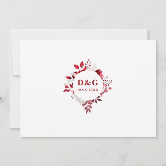 Ruby 40th Wedding Jubileum Toen & Nu 2 Foto Kaart (Achterkant)