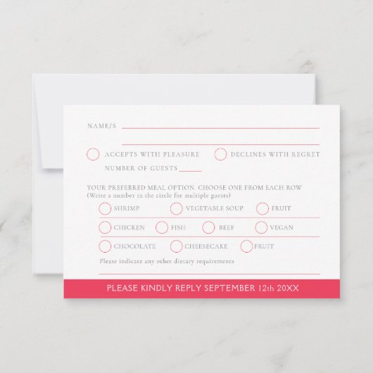 Ruby 40th Wedding Jubileum waterverf hart RSVP Kaartje (Achterkant)