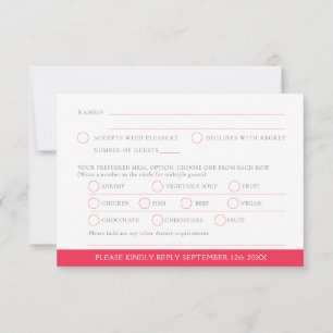 Ruby 40th Wedding Jubileum waterverf hart RSVP Kaartje