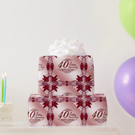 Ruby 40th Wedding Jubileum Wrapping Paper Cadeaupapier