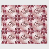 Ruby 40th Wedding Jubileum Wrapping Paper Cadeaupapier (Vlak)