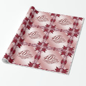 Ruby 40th Wedding Jubileum Wrapping Paper Cadeaupapier (Uitgerold)