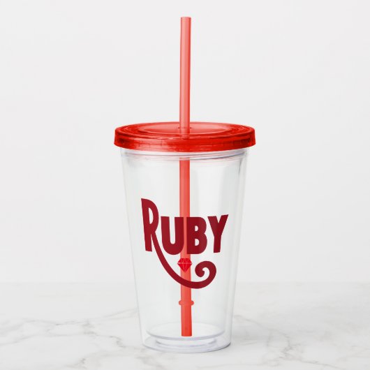 Ruby Acryl Drinkbeker (Voorkant)