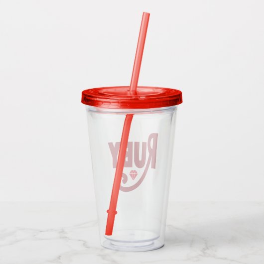 Ruby Acryl Drinkbeker (Achterkant)