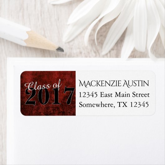 Ruby Afstudeerder | Thema Rode Garnet Crimson Scar Etiket (Insitu)