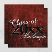 Ruby Afstudeerder | Thema Rode Garnet Crimson Scar Kaart (Voorkant / Achterkant)