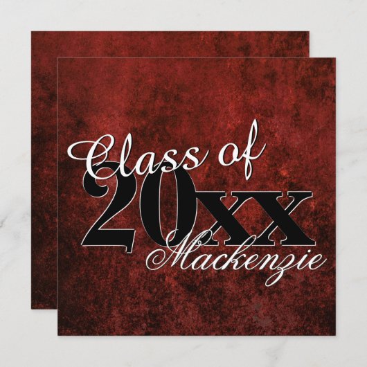 Ruby Afstudeerder | Thema Rode Garnet Crimson Scar Kaart (Voorkant / Achterkant)