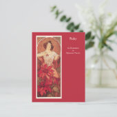 Ruby Alphonse Mucha Precious Stones Serie Briefkaart (Staand voorkant)