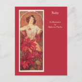 Ruby Alphonse Mucha Precious Stones Serie Briefkaart (Voorkant)