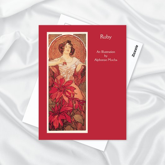 Ruby Alphonse Mucha Precious Stones Serie Briefkaart