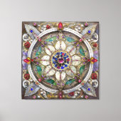 Ruby, Amethist, Sapphire en Pearl, Mandala Canvas Afdruk (Voorkant)