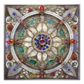 Ruby, Amethist, Sapphire en Pearl, Mandala Foto Afdruk (Voorkant)