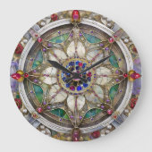 Ruby, Amethist, Sapphire en Pearl, Mandala Grote Klok (Voorkant)
