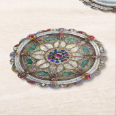 Ruby, Amethist, Sapphire en Pearl, Mandala Kartonnen Onderzetters (Gekanteld)