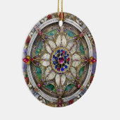 Ruby, Amethist, Sapphire en Pearl, Mandala Keramisch Ornament (Rechts)