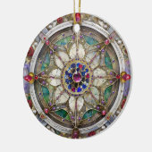 Ruby, Amethist, Sapphire en Pearl, Mandala Keramisch Ornament (Links)