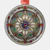 Ruby, Amethist, Sapphire en Pearl, Mandala Metalen Ornament (Voorkant)