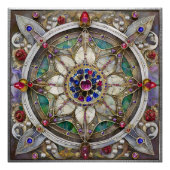 Ruby, Amethist, Sapphire en Pearl, Mandala Perfect Poster (Voorkant)
