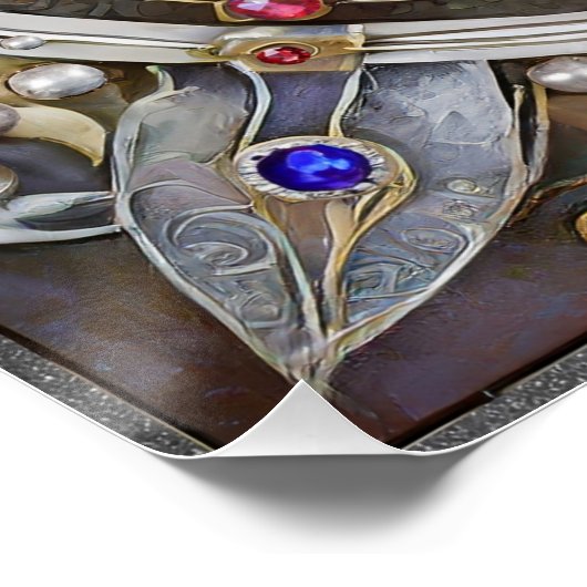 Ruby, Amethist, Sapphire en Pearl, Mandala Perfect Poster (Hoek)