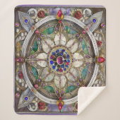 Ruby, Amethist, Sapphire en Pearl, Mandala Sherpa Deken (Voorkant)