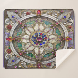 Ruby, Amethist, Sapphire en Pearl, Mandala Sherpa Deken