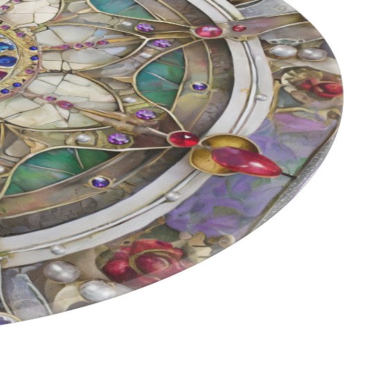 Ruby, Amethist, Sapphire en Pearl, Mandala Snijplank (Hoek)