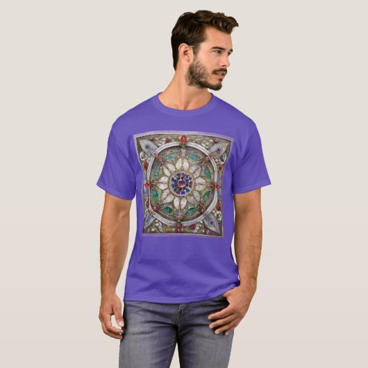 Ruby, Amethist, Sapphire en Pearl, Mandala T-shirt (Voorkant volledig)