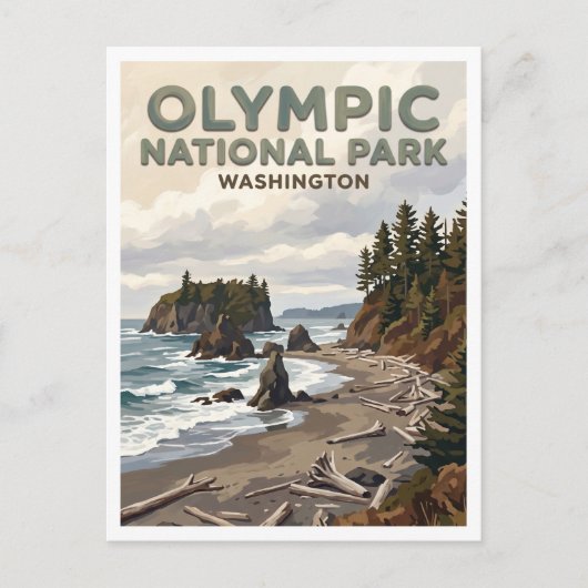 Ruby Beach Forks Washington Briefkaart (Voorkant)