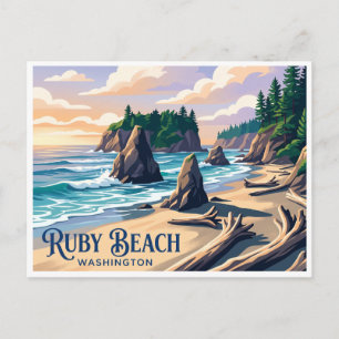 Ruby Beach Forks Washington Briefkaart